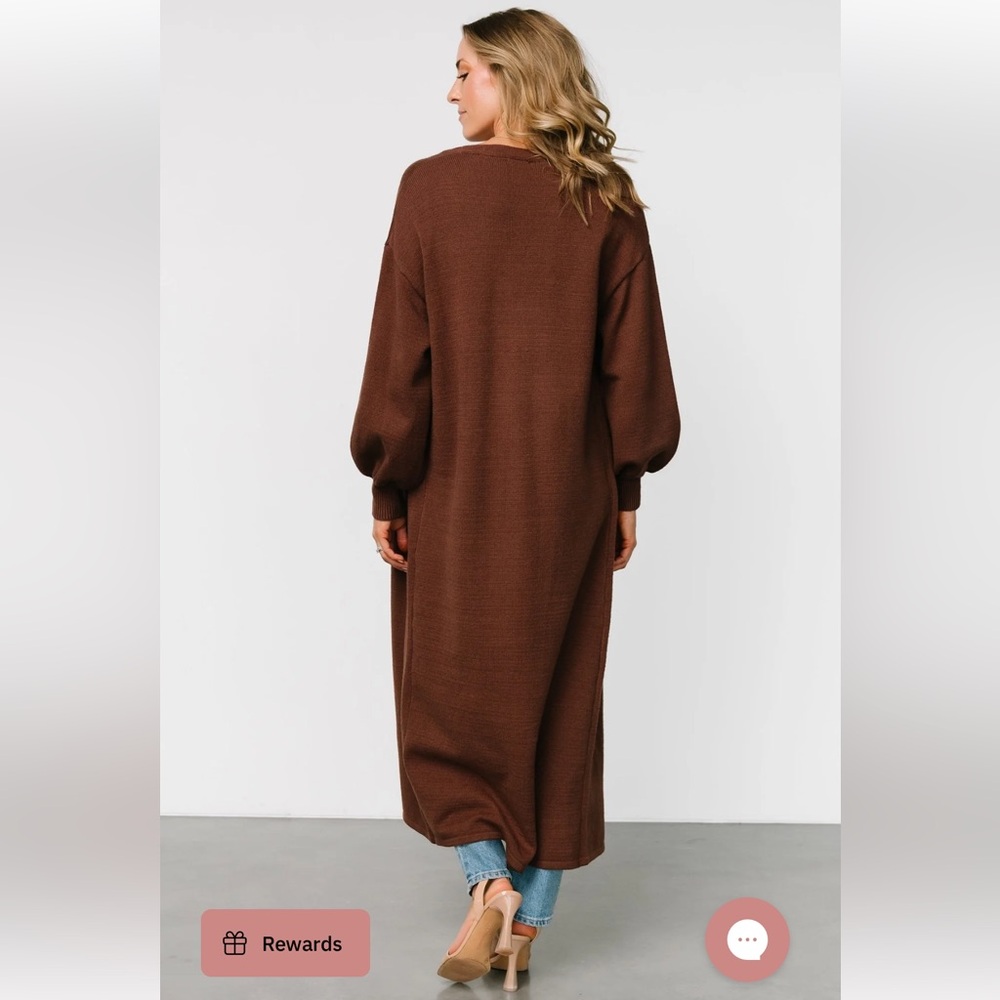 Baltic Born Ethel Long Cardigan in brown - Picture 6 of 10